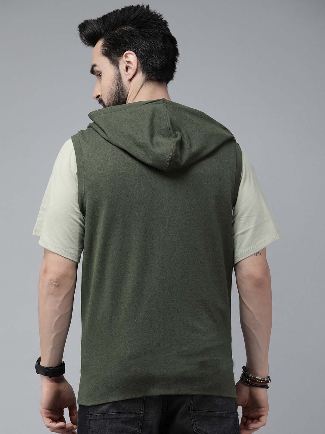 Sleeveless zip‑up hoodie