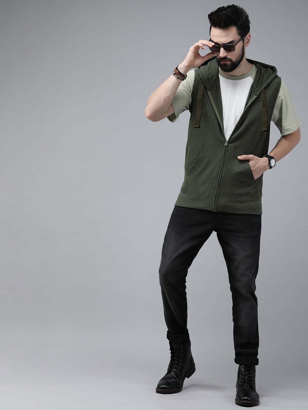 Sleeveless zip‑up hoodie